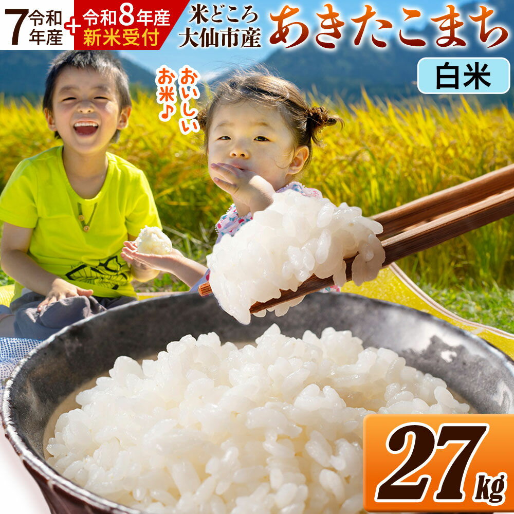 【ふるさと納税】米 あきたこまち【白米】米どころ秋田県大仙市産 27kg（27kg×1袋）【選べる R7年産／R8年産 新米予約】