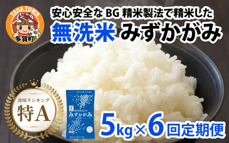 【先行予約】【令和７年産新米早期予約　毎月定期配送・計6回】 BG無洗米みずかがみ5kg×6回【2025年10月以降毎月お届け】[K-00404] / 無洗米 無洗米 無洗米 無洗米 無洗米
