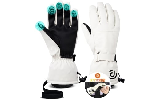 Arecomスキーグローブ　M　ホワイト　【11100-1725】