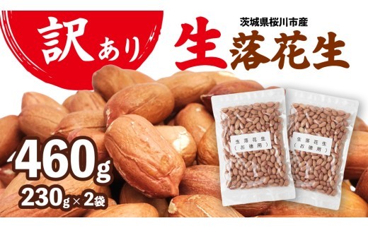 
            訳あり お徳用 茨城県産 生落花生 合計460g (230g×2袋) 簡易包装 ポスト投函  ご自宅用 ピーナッツ 落花生 ナッツ 小分け 豆 おつまみ 8000円 [BB010sa]
          