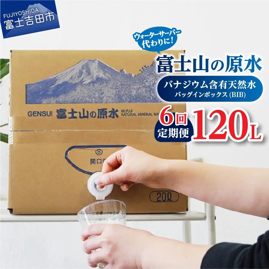 【6か月お届け】バナジウム天然水定期便 富士山の原水 20L BIB ミネラルウォーター 天然 バナジウム 防災 防災グッズ 備蓄 保存 ストック 