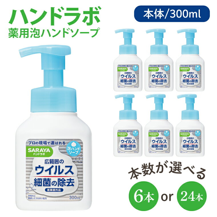 【ふるさと納税】【選べる本数】ハンドラボ 薬用泡ハンドソープ 300mL本体 6・24本 【医薬部外品】【手洗い 手あらい てあらい 泡 ハンドソープ 石鹸 せっけん 石けん 清潔 洗浄 殺菌 手指消毒 ストック】(CL138-H24)