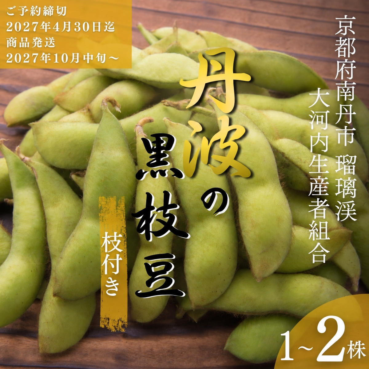 枝豆 京都 2027年 先行予約 丹波の枝付き黒枝豆 るり渓 大河内生産組合発 丹波 野菜 国産 生 黒枝豆 おつまみ えだまめ エダマメ 先行 ※北海道・沖縄・離島への発送不可 秋26