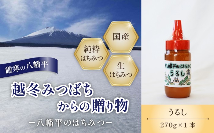 
                  【 国産純粋はちみつ 】 うるし 蜂蜜 270g × 1本 ／ 漆 ウルシ 漆蜜 うるし蜜 はちみつ ハチミツ ハチ蜜 ハニー 国産 国内産 日本産 岩手県産 八幡平市産 家庭用 自家用 プレゼント ボトル 長期保存 産地直送 おすすめ 珍しい 【八幡平高橋養蜂】
                