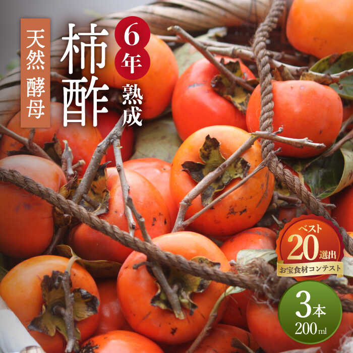 【業界誌（料理通信）お宝食材コンテスト ベスト20選出】天然 酵母 柿酢 300ml×2本 / 6年熟成 南島原市 / 中邨 [SAG009]