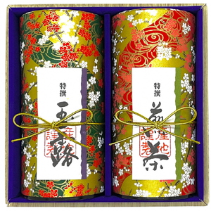 宇治茶 特撰玉露・特撰煎茶飲み比べセット 100g×2缶 (煎茶 緑茶