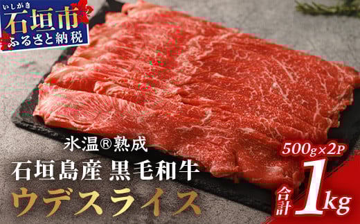 【氷温R熟成】石垣島産 黒毛和牛 ウデスライス 500g×2【合計1kg】お肉 肉 牛肉 冷凍 すきやき すき焼き 牛丼 和牛 しゃぶしゃぶ 赤身 八重山食肉センター うで ウデ YC-1