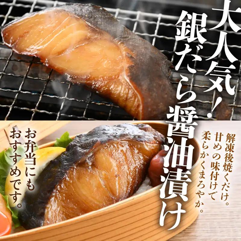 銀だら醤油漬け・明太サバ・ふくいサーモン切り身セット 計6切 《ビールやご飯のおかずにぴったりな人気3種セット！》／ 焼き魚 お子様OK  朝食 魚介類 個包装 お取り寄せ 人気 数量限定 [aw00