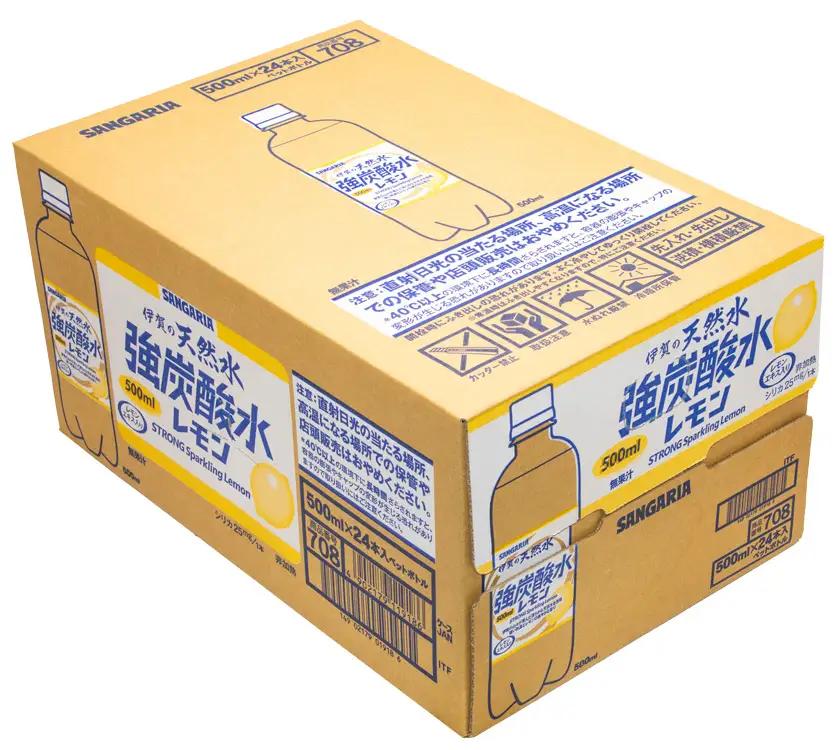 炭酸 【レモン】サンガリア 伊賀の天然水 強炭酸水レモン2ケース（500ml×48本） 【igge0004】