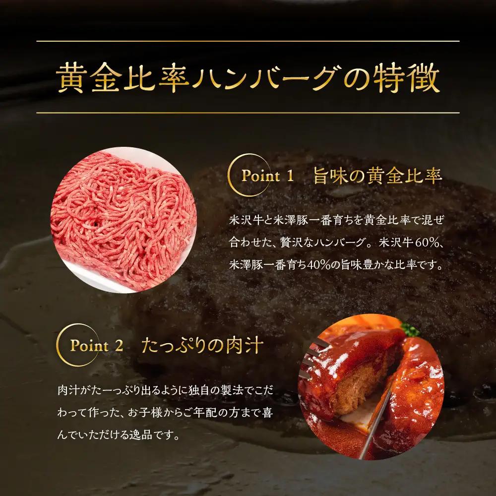 米沢牛＋米澤豚一番育ちの黄金比率ハンバーグステーキ 100g×8個入り 牛肉 和牛 ブランド牛 豚肉 ブランド豚 肉料理 惣菜 便利 な 小分け お取り寄せグルメ 冷凍 山形県 米沢市