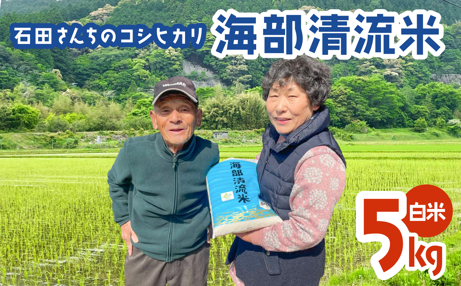 認定エコファーマー栽培！　海部清流米コシヒカリ５kg
