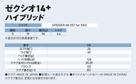ゼクシオ 14＋ ハイブリッド【H6/S】《2025年モデル》ゴルフボールセット〔GX-C702-H6S〕