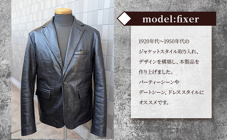 【Nappa Leather仕様】レザージャケット　[model:fixer]　ジャケット 革 皮革 レザー 皮製品 レザー製品 シープスキン シープレザー メンズ パキスタン XXL：ブラック