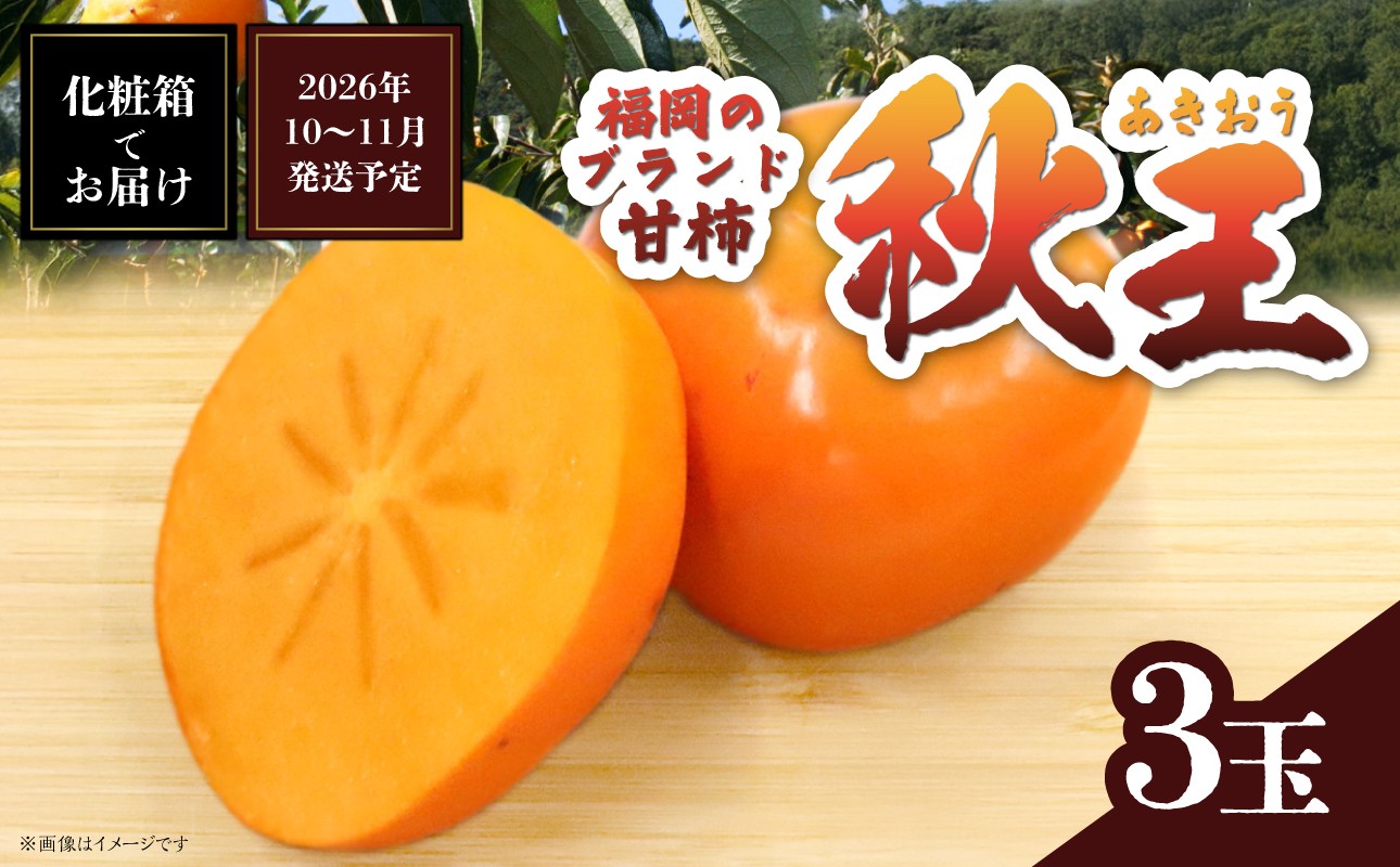 
            秋の贅沢、濃厚であま～い柿の新ブランド「秋王」(3玉入り) 柿 フルーツ 秋の味覚 濃厚 甘い 贅沢 福岡県 八女市
          