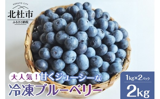 2026年産 大人気！甘くジューシーな冷凍ブルーベリー2kg（1kg×2パック）　フルーツ 果物 くだもの ハイブッシュ ラビットアイ 真空パック 冷凍発送 期間限定 数量限定 甲斐こまベリーファーム