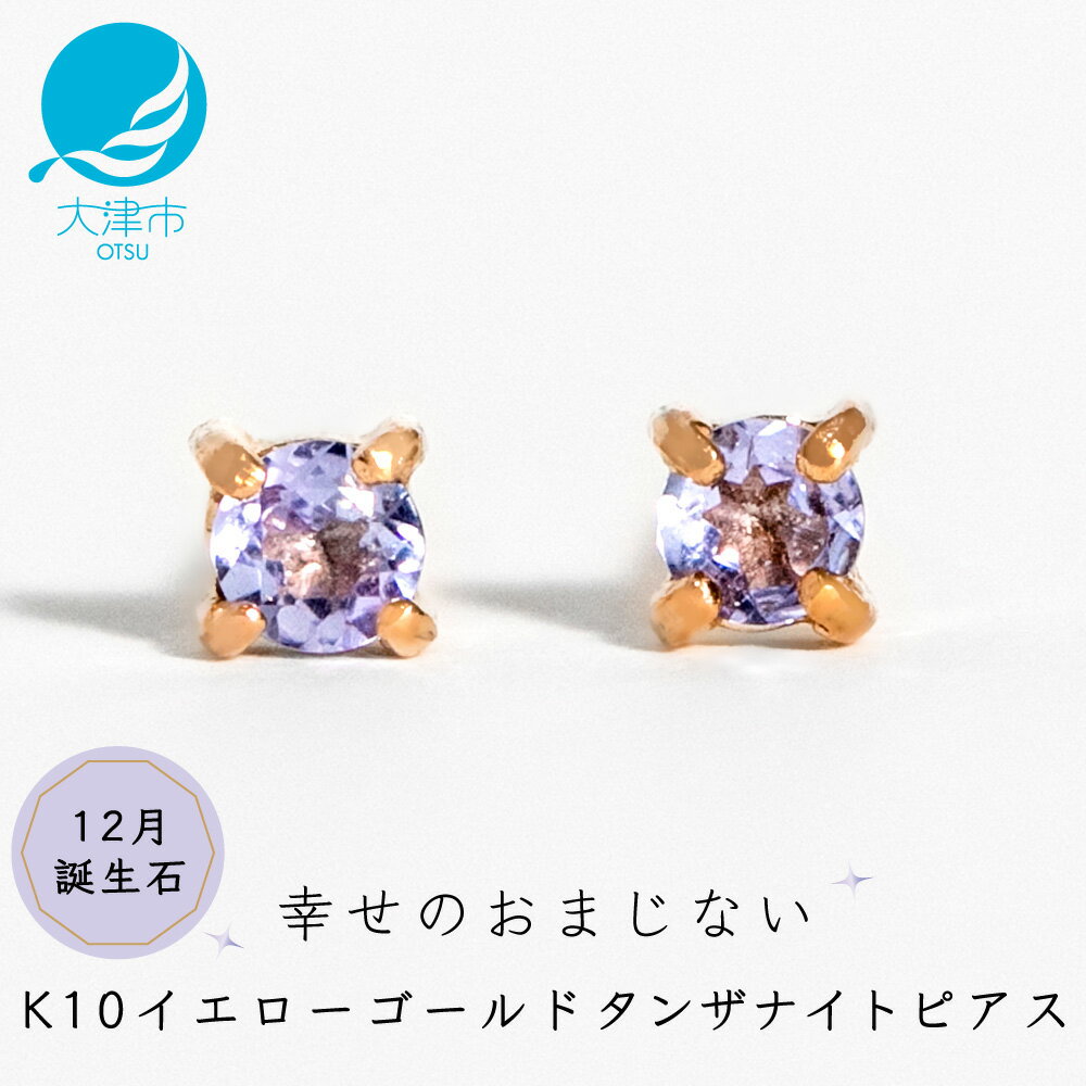 【ふるさと納税】【12月誕生石タンザナイトピアス】K10イエローゴールド 美しい天然石のスキンジュエリー 両耳セット / K10-06-12