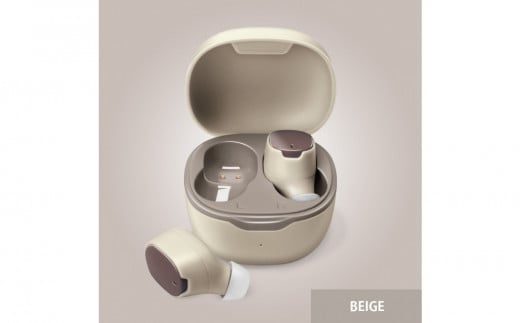 【ベージュ】Bluetooth 5.3 IPX5 防滴 完全ワイヤレス ステレオイヤホン カナルタイプPG-BTE17TW