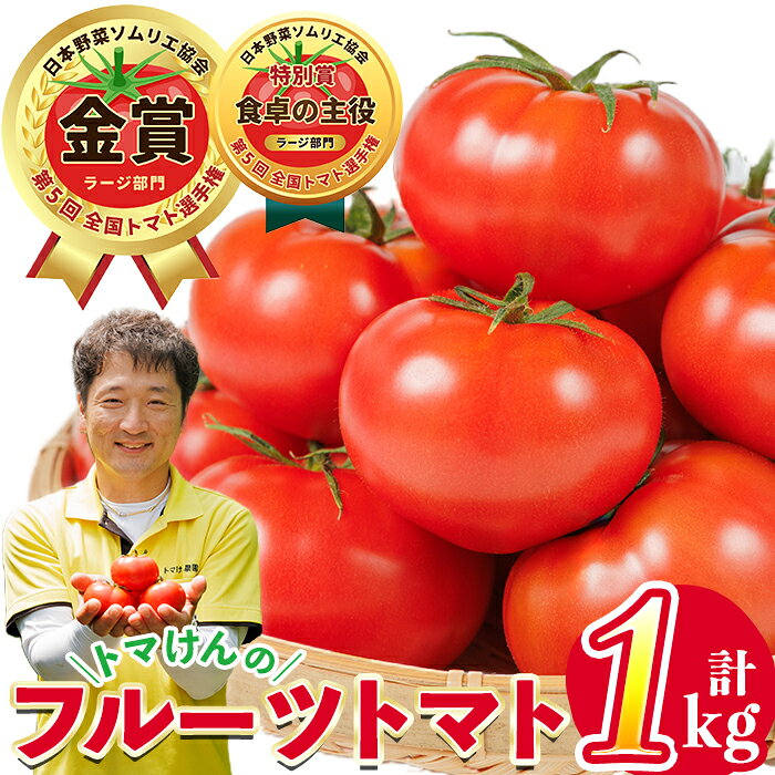【ふるさと納税】＼全国トマト選手権 金賞＆特別賞受賞 ／＜先行予約受付中！2027年2～5月の間に発送予定＞トマけんのフルーツトマト(計1kg) フルーツトマト 高糖度 トマト サラダ 野菜 旬野菜 冷蔵 門川町産 宮崎県 門川町 【TK-01】【トマけん農園】