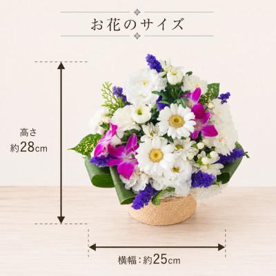 ふるさと納税 豊橋市 季節のおまかせお供え花　Sサイズ　白に青紫系の色合い |  | 01