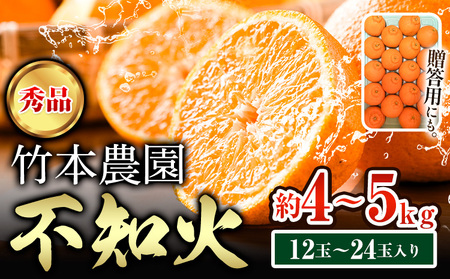 ＜先行予約＞秀品不知火（デコポンと同品種）12玉～24玉 約 4kg～5kg《2026年3月中旬-5月上旬頃出荷》竹本農園 和歌山県 日高川町 旬 新鮮 果物 柑橘 フルーツ 国産 デコポン でこぽん 不知火 しらぬい シラヌイ ミカン みかん不知火｜不知火 デコポン と同品種 和歌山 デコポン 2025年出荷  st-p
