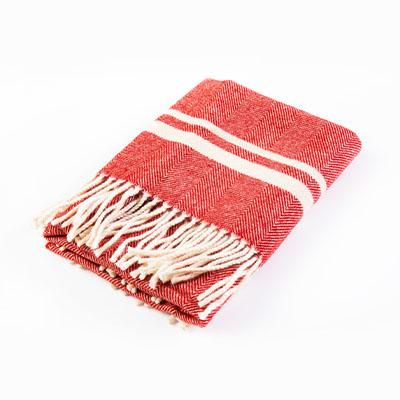 ふるさと納税 忠岡町 ウールひざ掛け　70cm×120cm(房込み)　レッド |  | 03