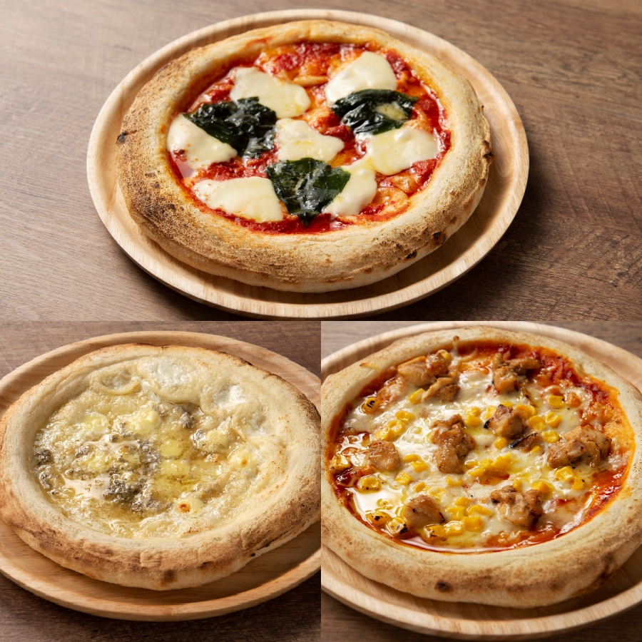 南の大地 THE PIZZA 3枚 Bセット（マルゲリータ、クワトロフォルマッジ、豊後どりの炭火焼）