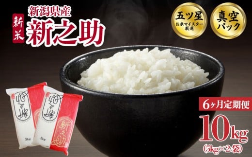 【10kg定期便】 6か月 新之助 真空パック 10kg 令和7年産 米 新米 五つ星お米マイスター 新米 新潟県産 新発田産 しんのすけ 備蓄 非常 防災 長期保存 アウトドア ごはん ご飯 お米 米 こめ 新潟県 新発田市 三糧定期便 sanryo010_01