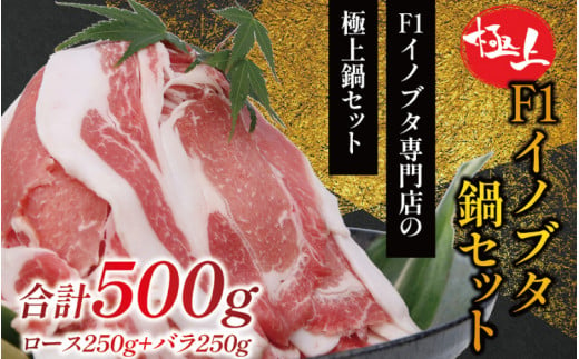 
【数量限定】F1 イノブタ鍋セット (ロース250g・バラ250g・ギフトボックス) INOBUTA いのぶた 猪豚肉 小分け スライス
