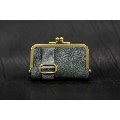 ふるさと納税 小牧市 【soul;solid】真鍮がま口名刺入れ 色:アラスカレザー/ブラック[178S10-04]