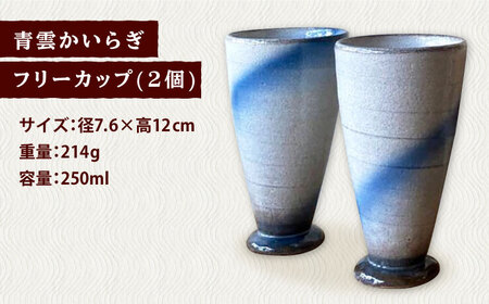 【令和5年産：玄米】 特別栽培米 コシヒカリ （2kg） + 【美濃焼】 青雲かいらぎ フリーカップ 大 （2個） 【山松加藤松治郎商店】[TEU010]