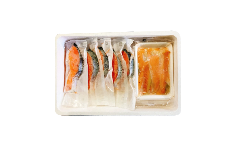 塩サーモンハラス660g＆塩銀鮭切り身1切×12P A-09032
