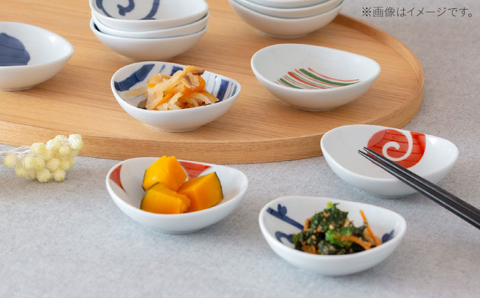 【波佐見焼】染錦絵変り 六客楕円珍味揃 ２セット 食器 ギフト【西海陶器】 [OA518]
