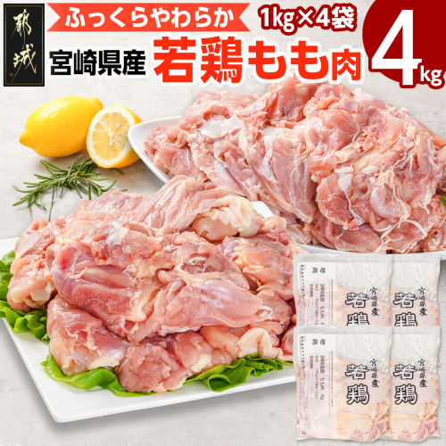 宮崎県産若鶏 もも肉(4kg)_12-G302