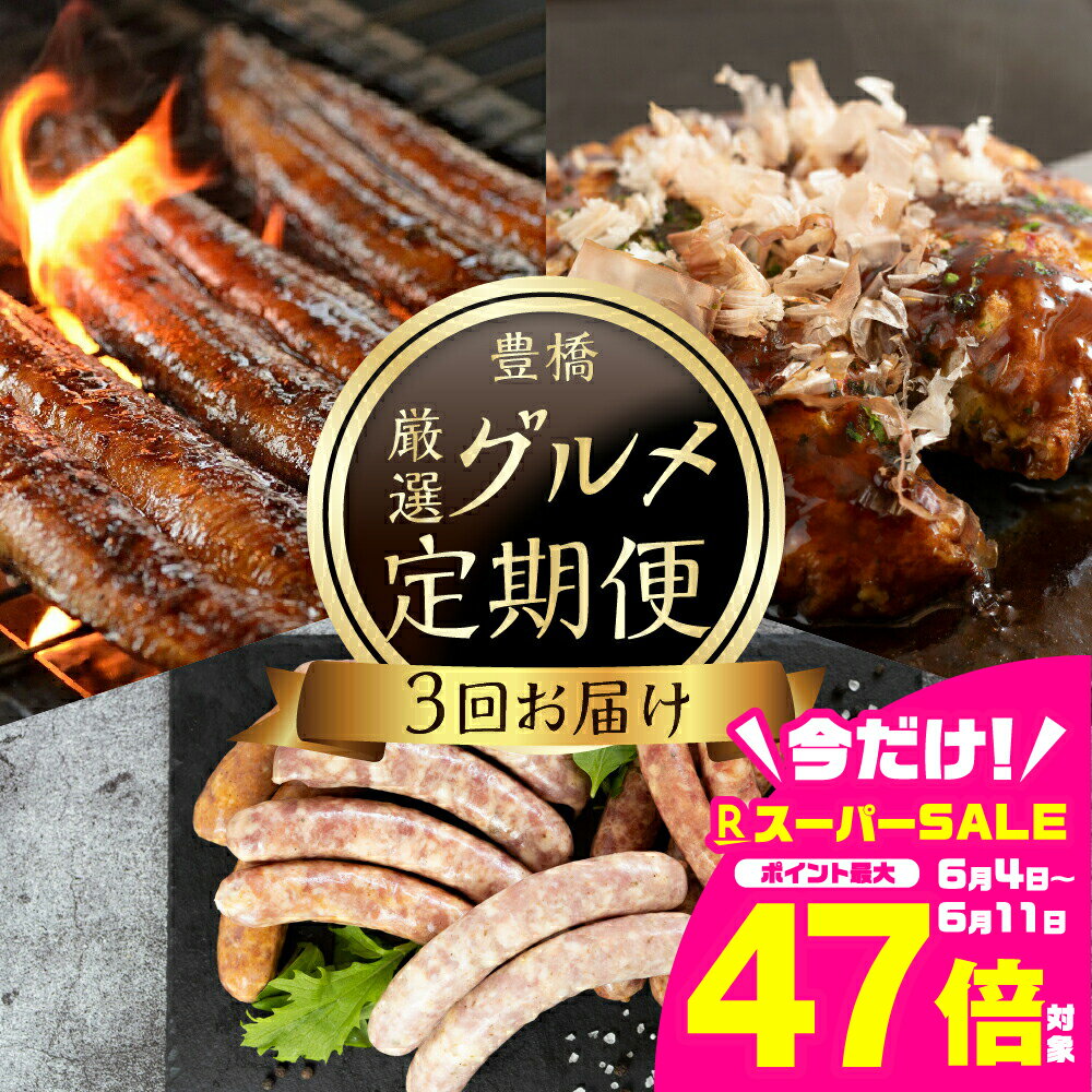 【ふるさと納税】＼メディアで紹介／ 厳選 グルメ 定期便 全3回 お好み焼き ソーセージ うなぎ てづくり 豚肉 豚玉 シャルキュトリー 豊橋うなぎ 国産 鰻 定期 3回 お楽しみ 人気 楽天限定 ふるさと納税 愛知県 豊橋市 送料無料