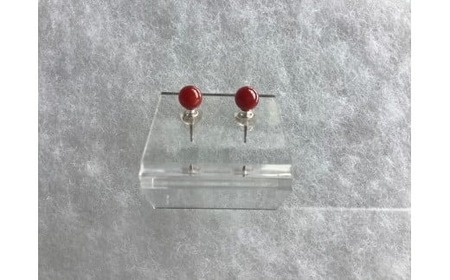 【サンゴ】ピアス 血赤サンゴ K18WG