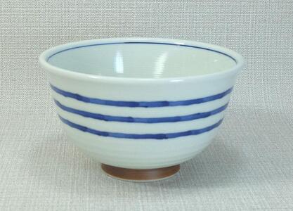 【AB1109】【波佐見焼】1４×８.5cmふんわり軽いお好み丼 ３個組　ライン十草 【西海陶器】３ ２０９70