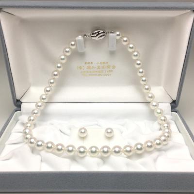 ふるさと納税 志摩市 アコヤ真珠ネックレス・イヤリングセット  8.5〜9.0ミリ　ホワイト・ホワイトピンク系　鑑別書付き |  | 01