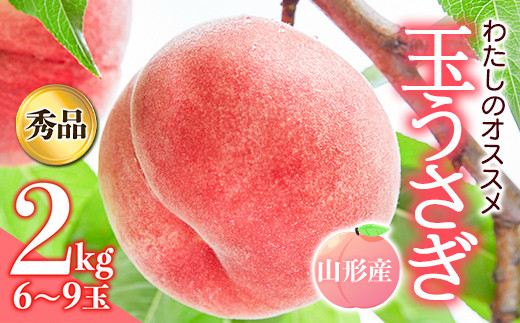 《先行予約 2026年発送》～わたしのオススメ～山形県産もも2kg「玉うさぎ」  もも モモ 桃 デザート フルーツ 果物 くだもの 果実 食品 山形県 FSY-2529