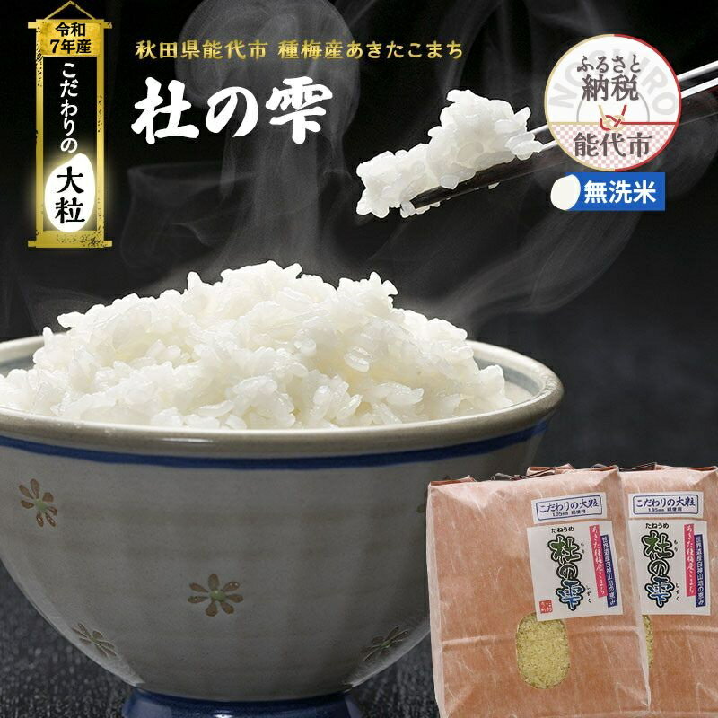 【ふるさと納税】令和7年産 新米 米 お米 定期便12ヶ月 無洗米 秋田県産 あきたこまち あきた種梅産こまち 杜の雫 こだわりの大粒 9kg(4.5kg×2袋)×12回 合計108kg　お届け：2025年10月中旬より順次発送予定です。