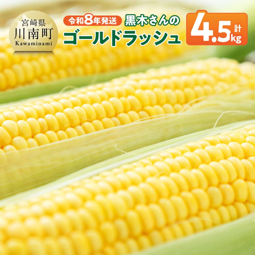 【令和8年発送】黒木さんのゴールドラッシュ4.5kg 産地直送 とうもろこし とうきび 野菜