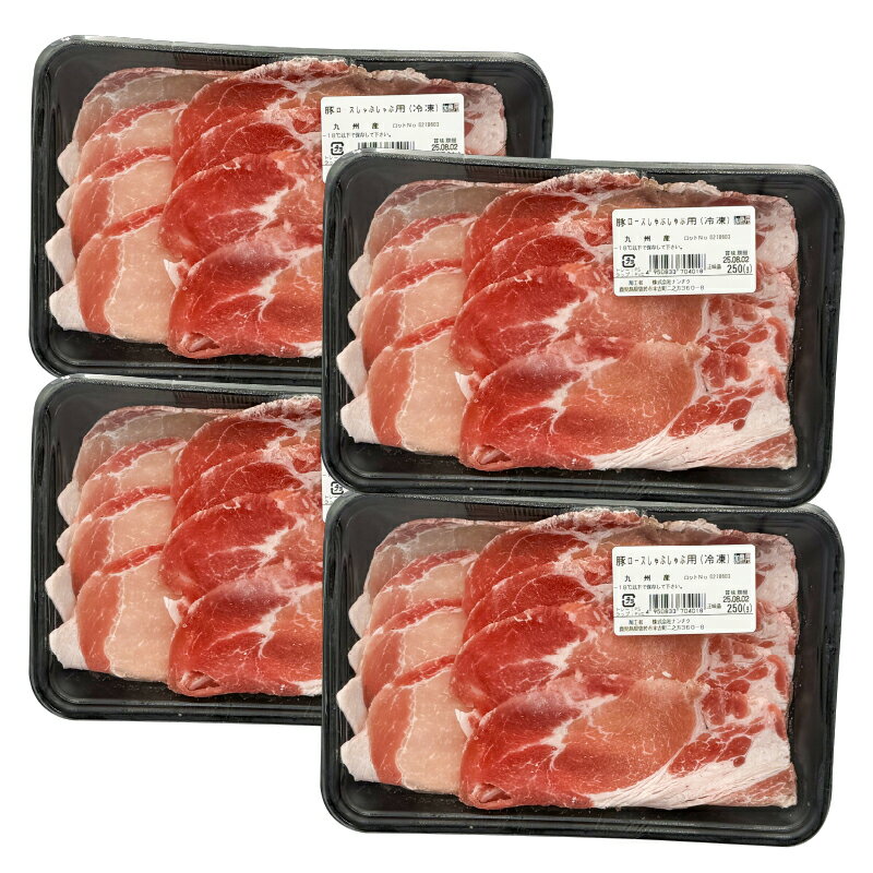 【ふるさと納税】九州産豚ロースしゃぶ 1kg［250g×4パック］国産 九州産 豚肉 豚 ロース 豚ロース 小分け しゃぶしゃぶ 冷凍 冷凍保存【株式会社ナンチク】