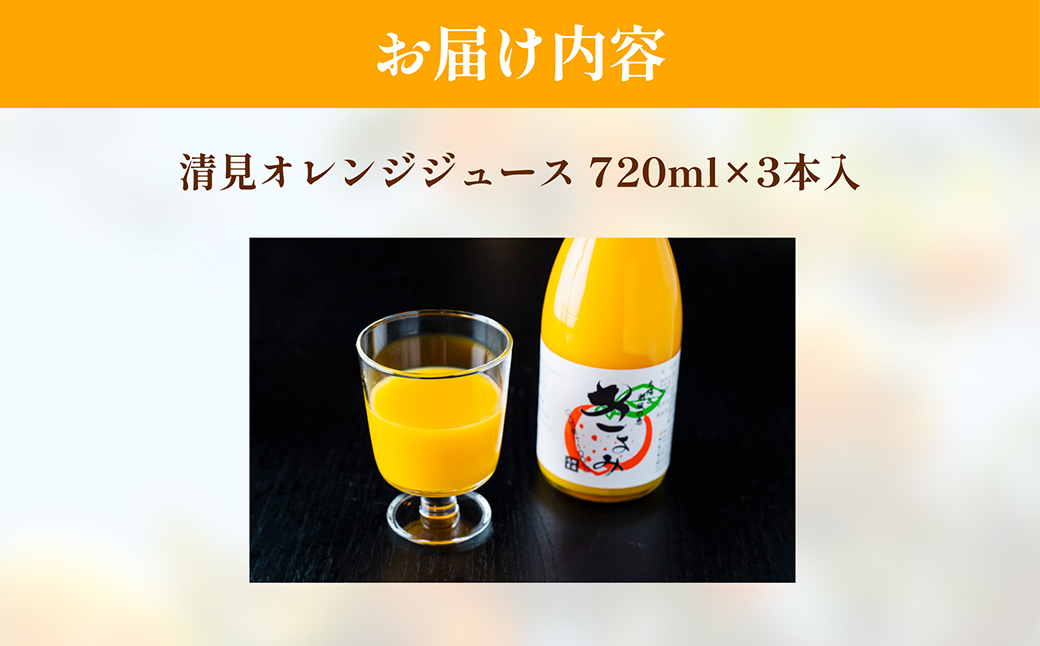 清見オレンジジュース720ml×3本入 ※離島への配送不可 IKTAC019