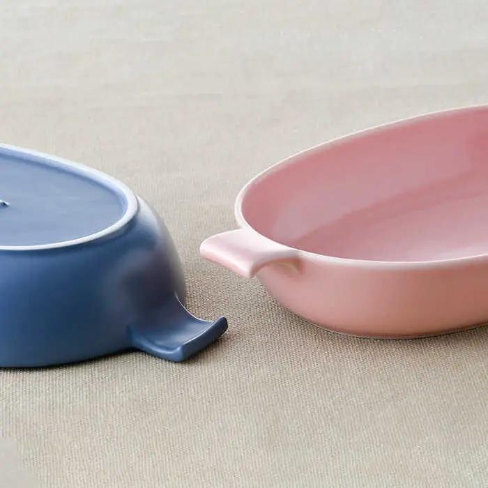 【波佐見焼】オーブンウェア グラタン皿 ピンク・ブルー ペアセット 食器 皿 【光春窯】 [XD61] 波佐見焼