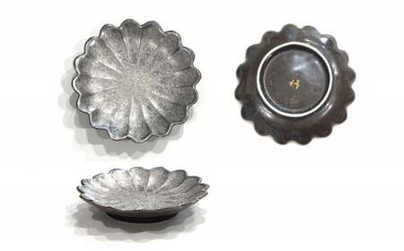 A30-475 有田焼 陶悦窯 銀塗小皿セット 24to3 西富陶磁器