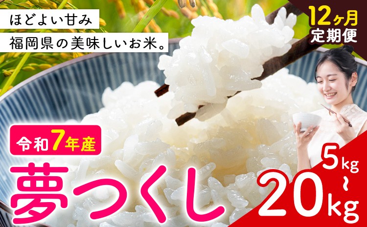 
                  【12ヶ月定期便】夢つくし 令和7年産 米  選べる 5kg 10kg 20kg 白米 《お申込み月の翌月から出荷》 福岡県 小竹町 お米 白米 国産
                