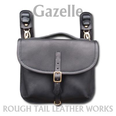 ふるさと納税 ひたちなか市 ラフテール　Gazelle ブラック　ワンタッチ着脱の二輪用鞄　栃木レザー製シュリンクレザー使用