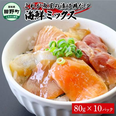 ふるさと納税 田野町 【四国一小さなまち】これが魚屋の漬け丼だ!〜海鮮ミックス〜80g×10パック