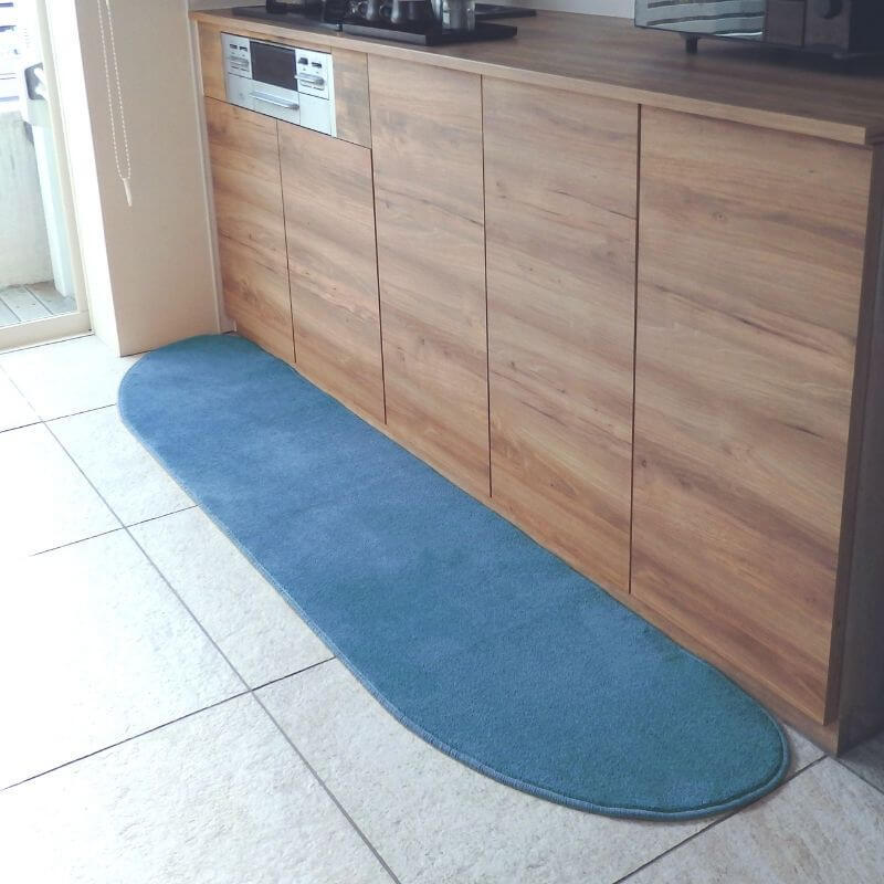 北欧風キッチンマット ラグマットタイプ 45×240cm ゆりかご型 ブルームーン 抗菌防臭 SEK 織人しきもの屋工房 diw0102