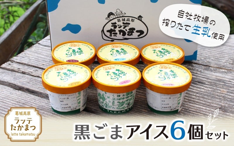 
            ラッテたかまつ 黒ごまアイス6個セット ／葛城 高原 牧場 ラッテのアイス【latt022】
          