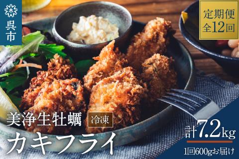 【定期便 12か月】中野水産 美浄生牡蠣 冷凍カキフライ